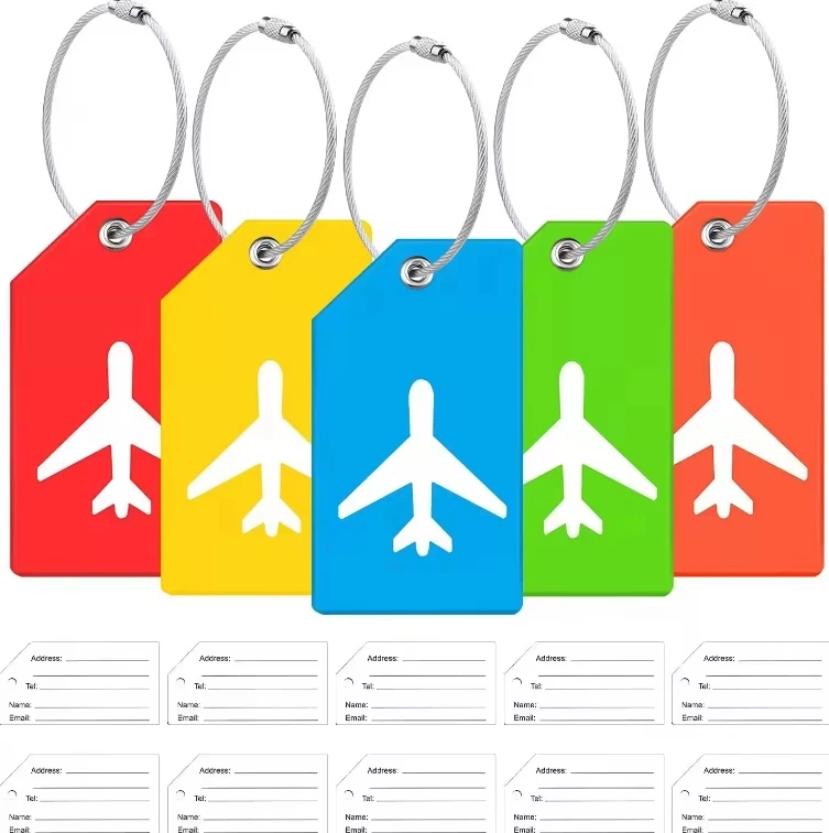 Silicone Luggage Tags For Suitcases Travel Bag Standard Size Privacy Protection Label Flight Baggage Accessories Custom Logo