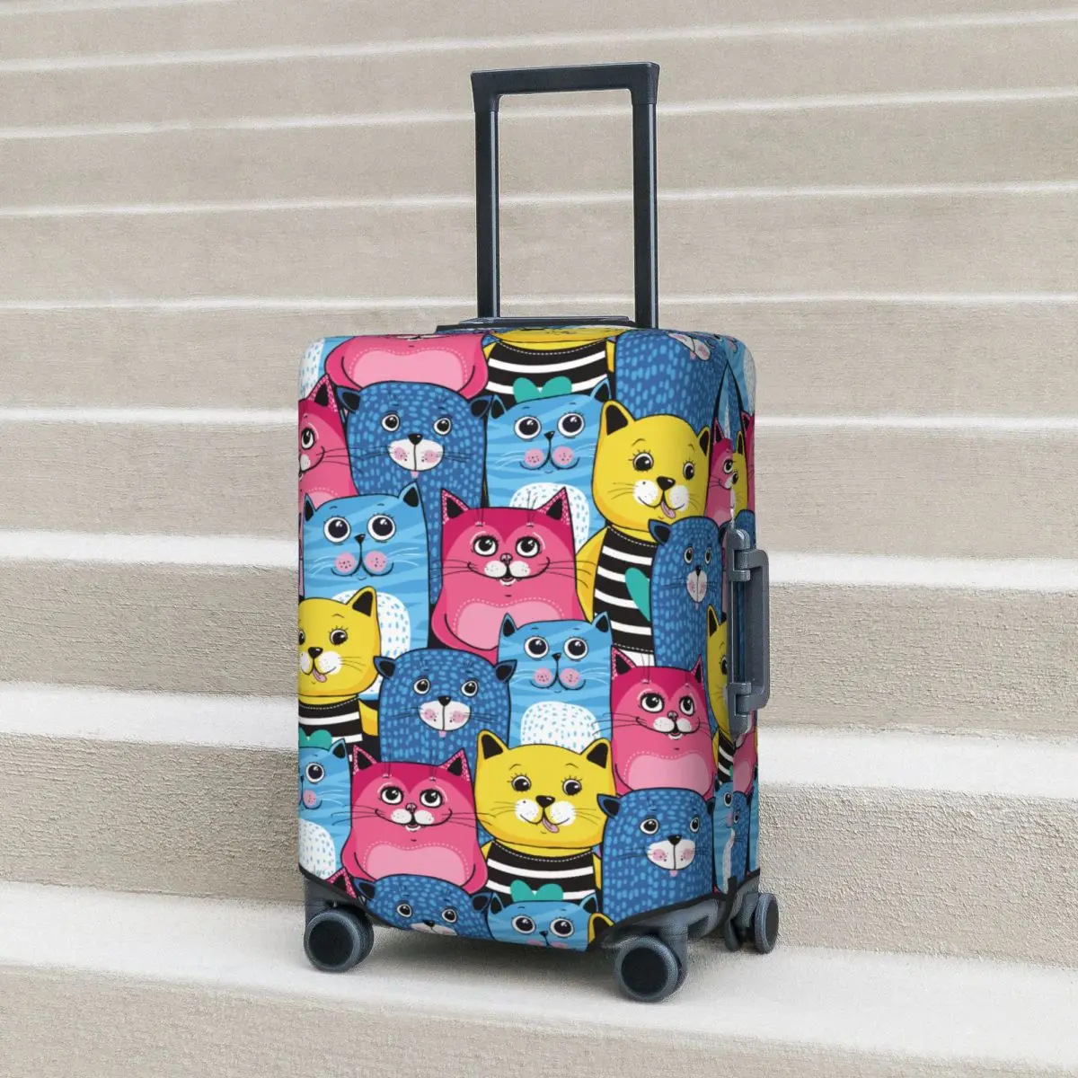 

Cute Cats Anime Suitcase Cover Cartoon Animal Funny Elastic Cruise Trip Protection Luggage Supplies Holiday
