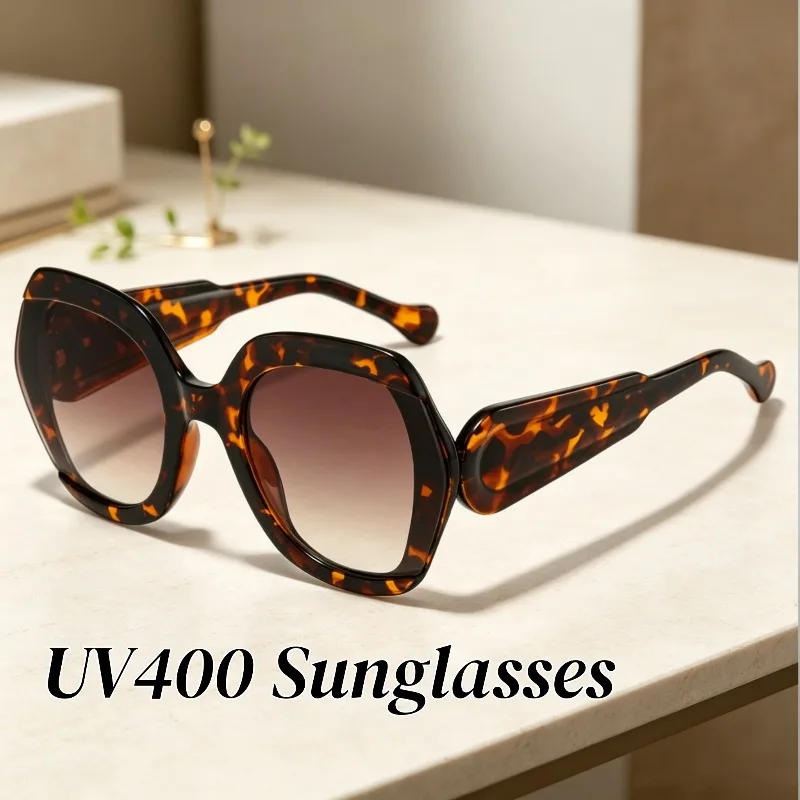 Unisex New Fashion Classic Oversized UV400 Sunglasses Retro Large Frame Outdoor Driving High Quality Personalized Sun Glasses