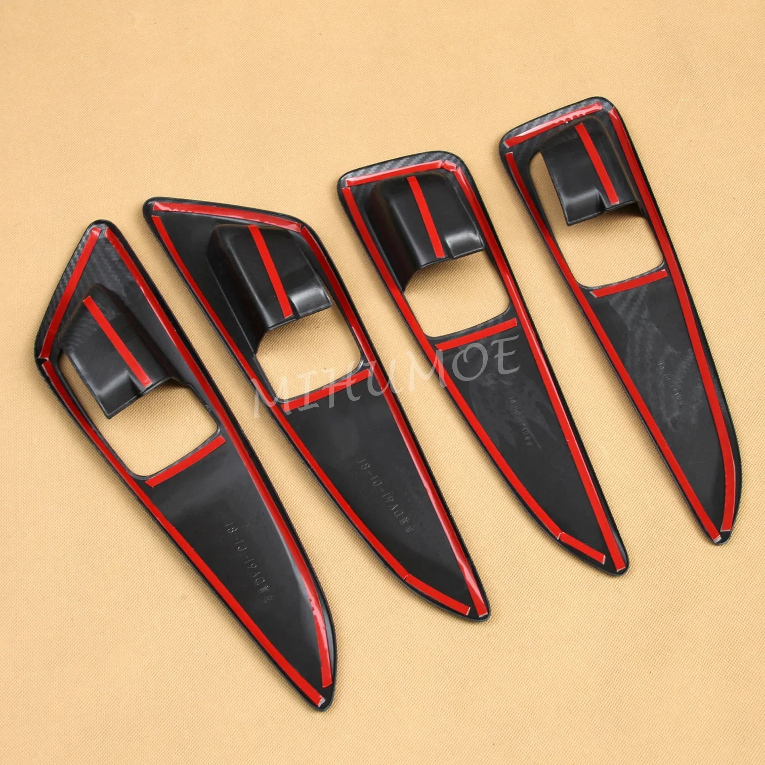 Carbon Fiber Interior Door Handle Surrounds Cover Trims For Mitsubishi Eclipse Cross 2018-2024 Accessories