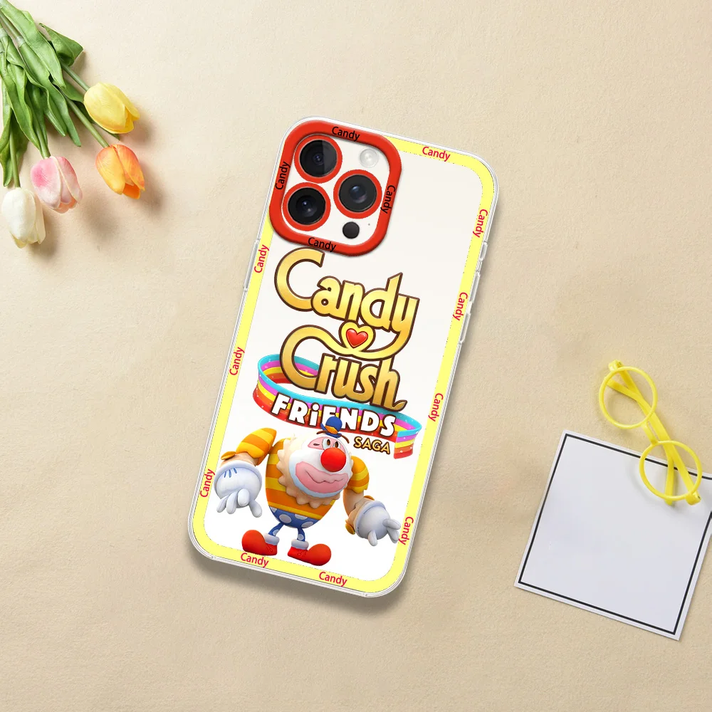 Game C-Candy C-Crush F-Friends S-Saga Phone Case for Samsung S24 S23 S22 S21 A55 A54 A35 FE PLUS ULTRA Transparent Bezel Shell