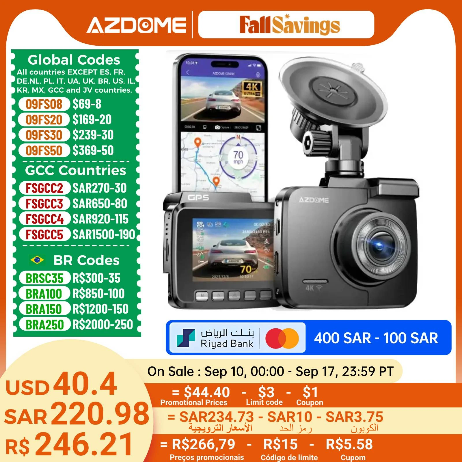 AZDOME Dash Cam GS63H 4K HD Dash