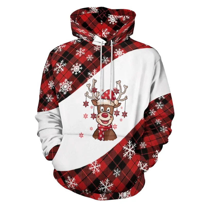 Merry Christmas Graphic Women Sweatshirts Funny Xmas Ornament Tree Snowflake 3D Printed Hoodies for Men Clothes Y2k Kids Hoody