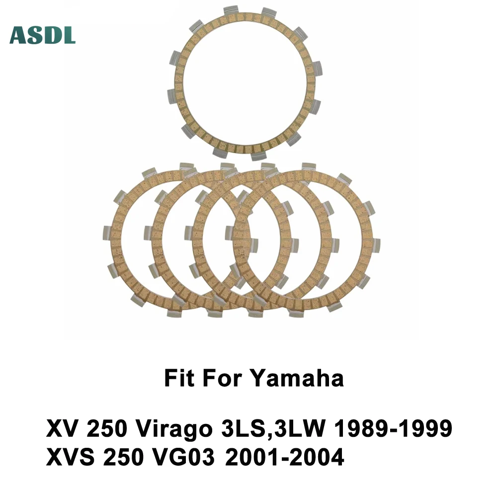 

Motorcycle Friction Clutch Plate Kits 5pcs for Yamaha XV 250 Virago 3LS 3LW 1989-1999 XVS 250 VG03 2001-2004 XV250 XVS250