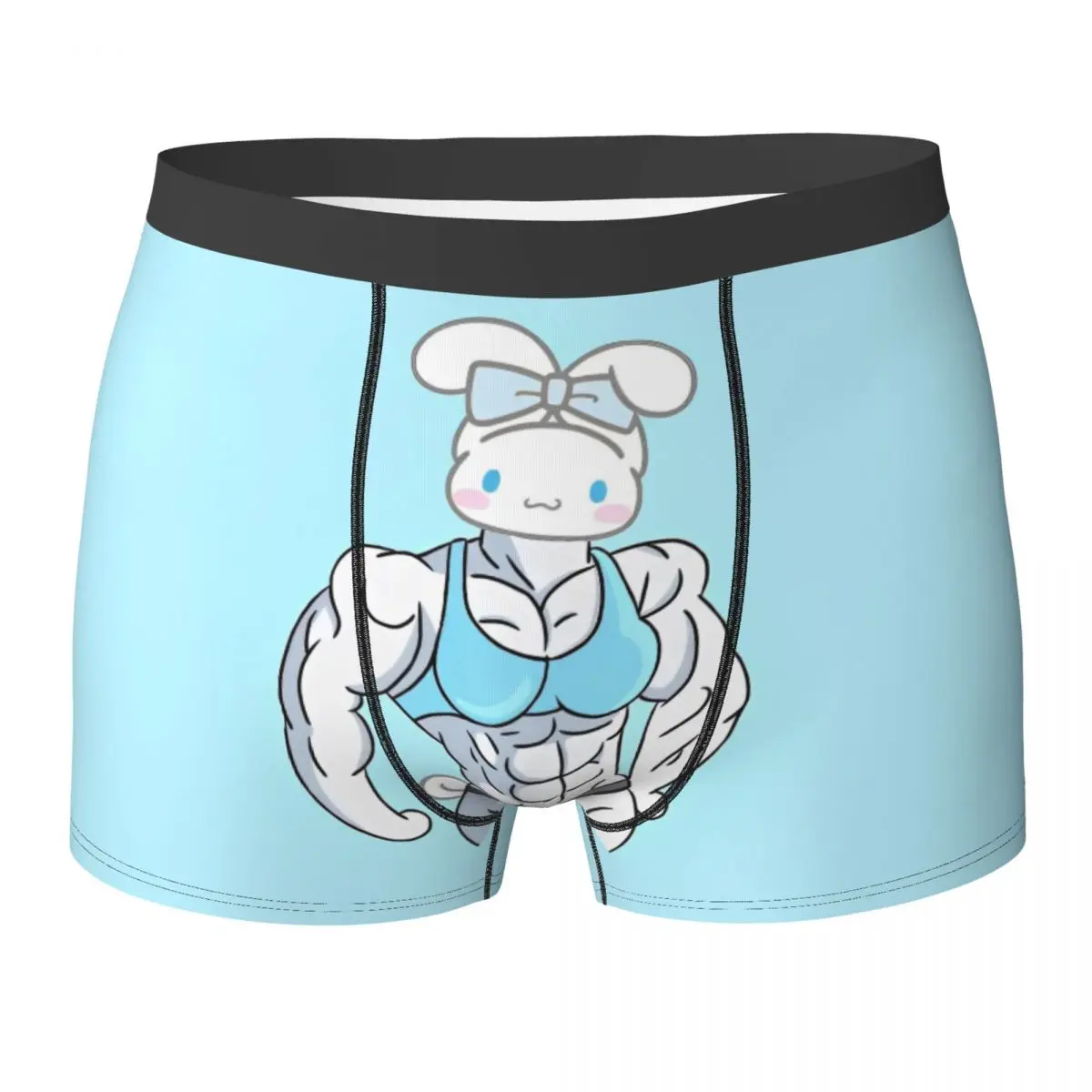 Sanrio Muscle Man Underwear Cinnamoroll Print Boxer Shorts Quality Men's Underpants Soft Trend Boxer Brief Birthday Gift