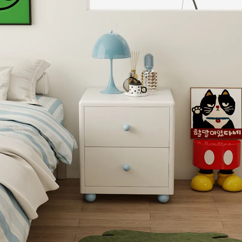 Steel Bedside Storage Cabinet Small Drawer‑Type Nightstand Bedroom Side Cabinet for Bed‑Side Organizing