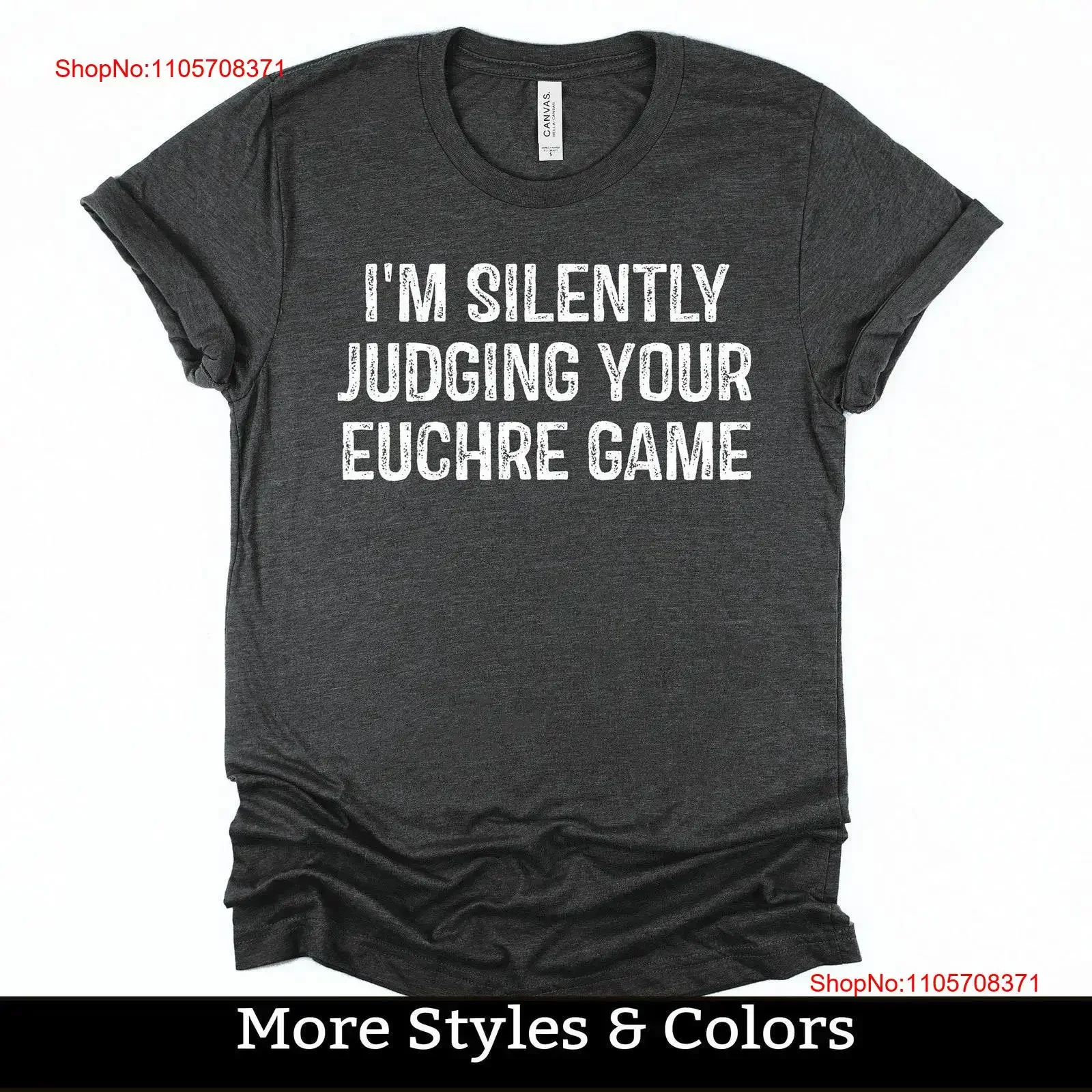 Euchre T Shirt I'm Silently Judging Your Game SweaT s Tournament Card vintage Washed graphic Slightly Comfortable Breathable