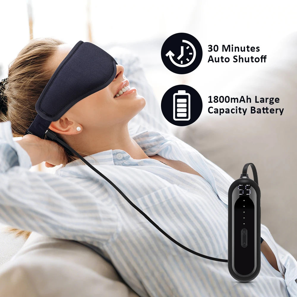 

3D Electric Steam Eye Mask 3 Levels Hot Compress 5 Levels Vibration Heated Eye Massager Eyeshade Anti Dark Circles Puffiness