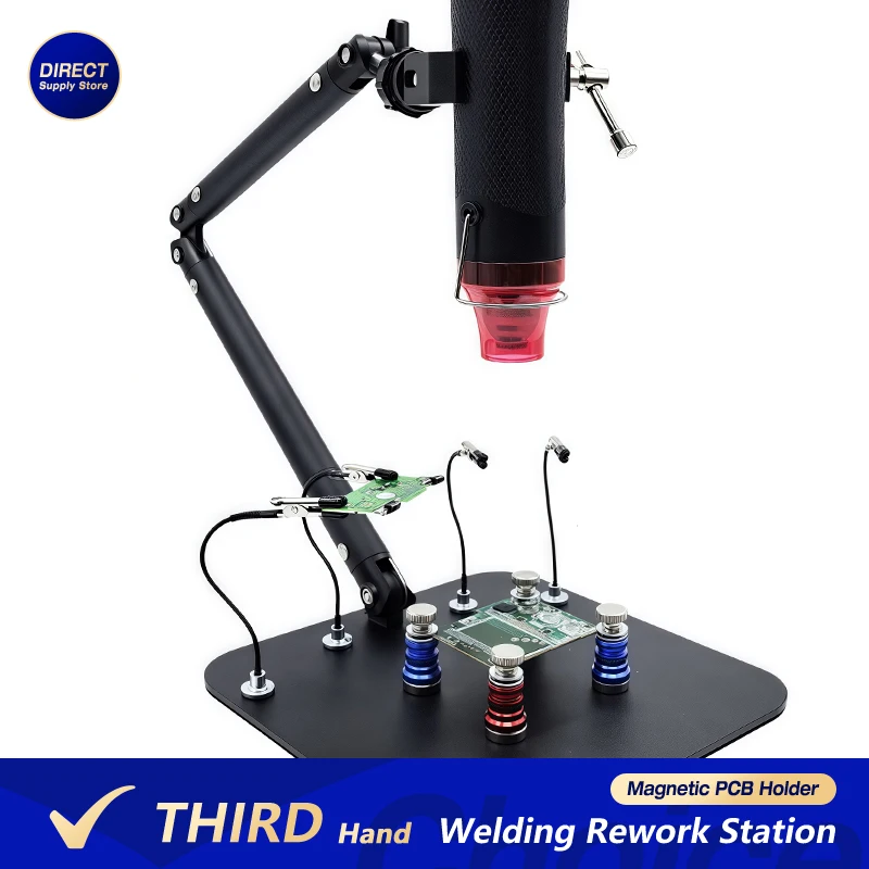 カンチレバーブラケット溶接リワークステーション磁気-pcb-ホルダーヒートガンブラケット柔軟なクリップサードハンドツールセット