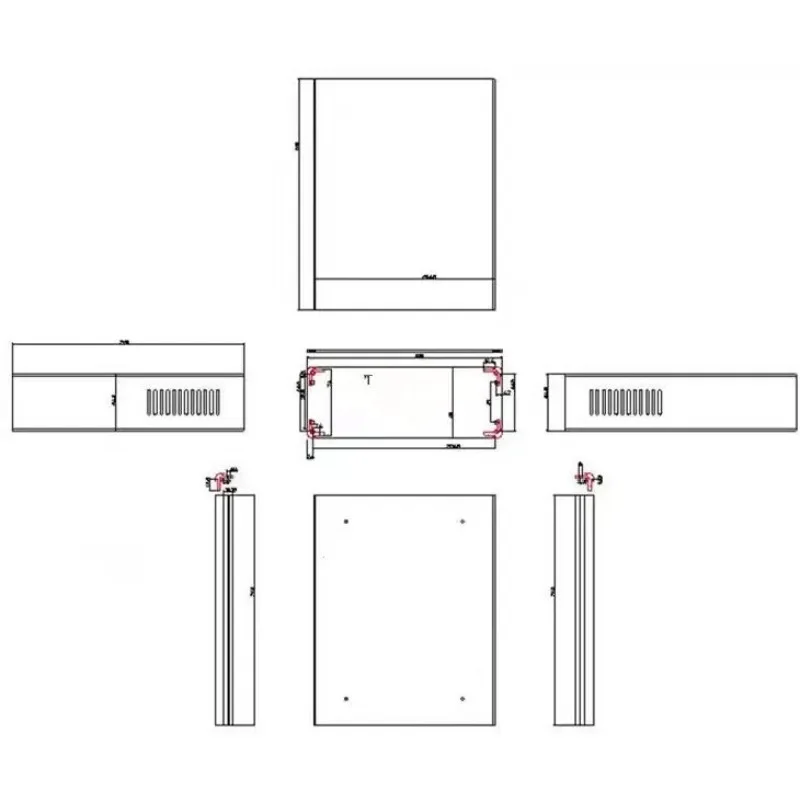 210 Series Luxury All Aluminum Equipment Chassis Metal Heat Dissipation Housing Non-standard Custom Instrument Shell Dustproof