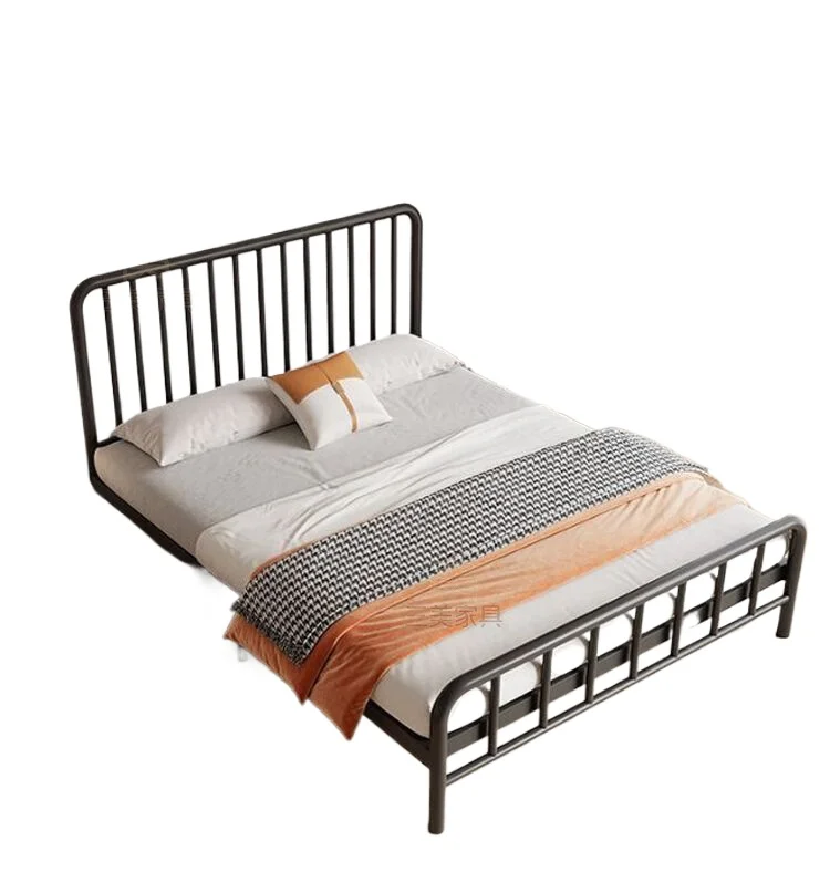 Wrought iron economical iron bed 1.5m x 2m double iron frame bed
