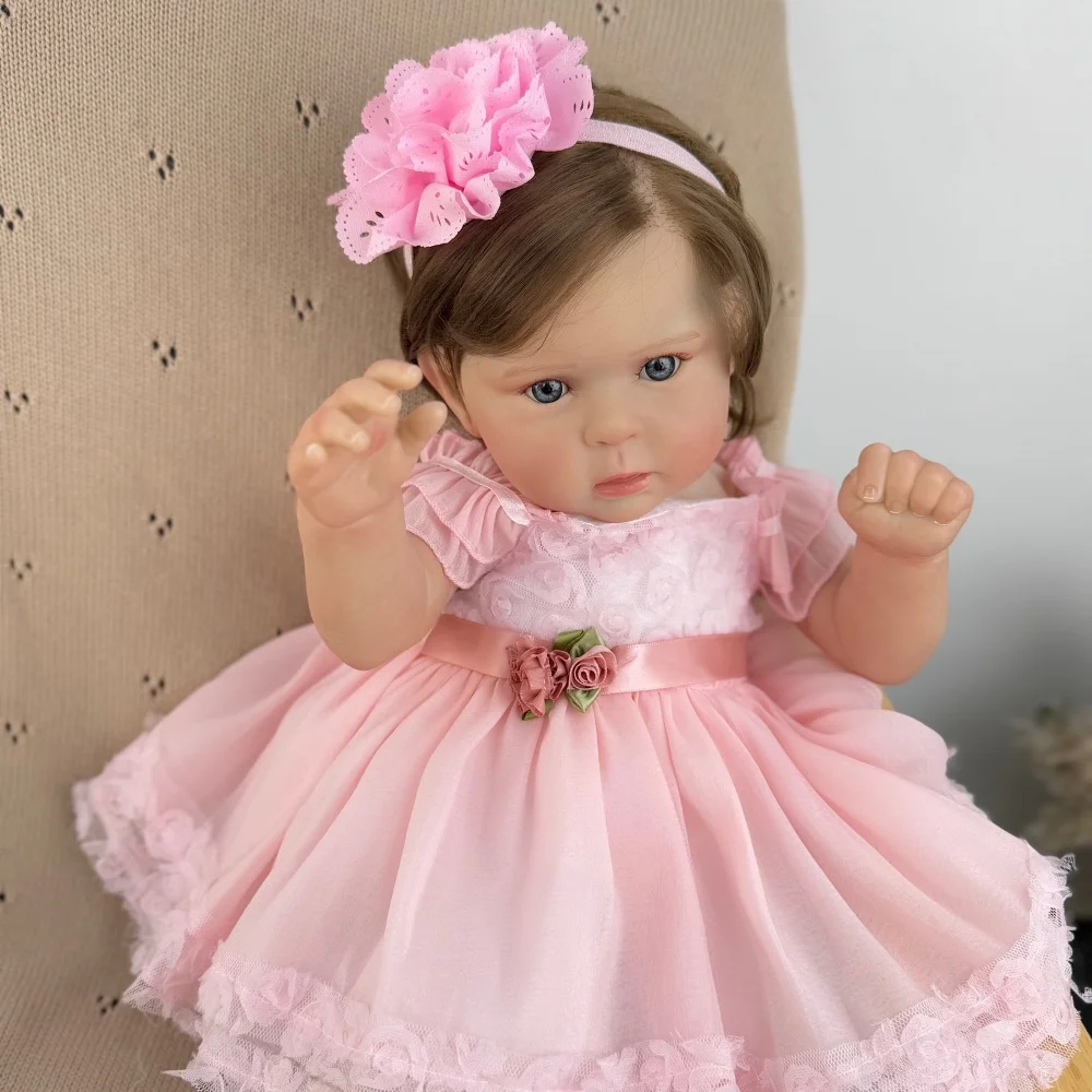 BZDOLL Bambola Reborn Realistica 50 CM 20 Pollici, Bambola Principessa con Corpo in Tessuto e Pelle 3D, Giocattolo Adorabile Perfetto per Compleanni