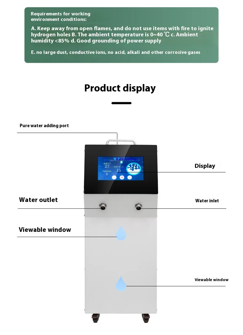 

Аппарат для водневной ванны Автоматическая ванна для ног Аппарат для водяной бани с водородной водой, оснащенная мембраной DuPont Proton с высокой концентрацией H