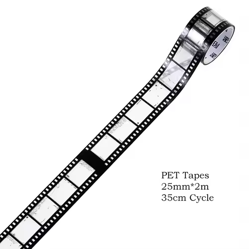 Journamm 25mm*2m Retro Film Theme PET Tapes DIY Scrapbooking Collage Stationery Decor Journalling Materials Ins Adhesive Tapes - Image 11