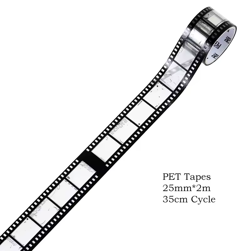 Journamm 25mm*2m Retro Film Theme PET Tapes DIY Scrapbooking Collage Stationery Decor Journalling Materials Ins Adhesive Tapes - Image 11