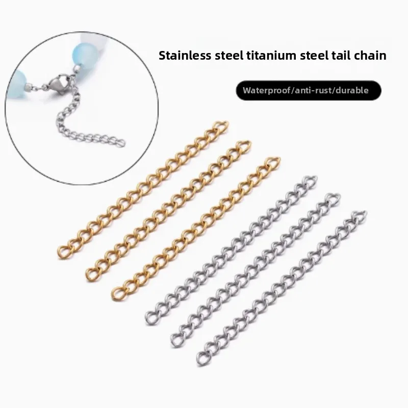 

10-20PCS Stainless Steel 5cm Welded Extension Chain Gold Necklace Extender Tail Chains for DIY Jewelry Making Necklaces Bracelet