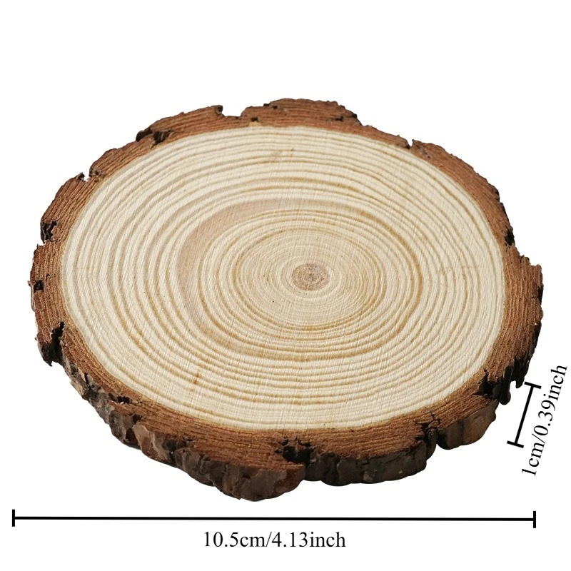 1 قطعة شريحة الخشب الطبيعي كوستر شجرة الصنوبر حلقة الركيزة الثقافية الإبداعية يدويا تخدم صينية حامل رقائق خشب الصنوبر الحلي