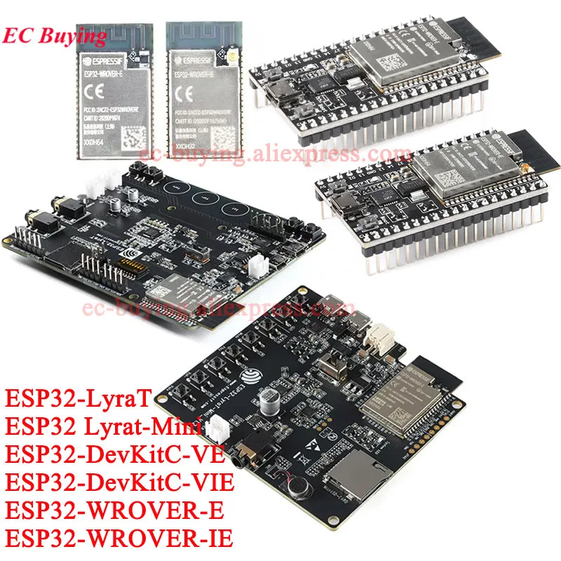 ESP32-LyraT Mini Voice Audio ESP32-DevKitC-VE VIE Development Board WiFi Bluetooth-c Wireless Module ESP32-WROVER-E/IE/B TFT