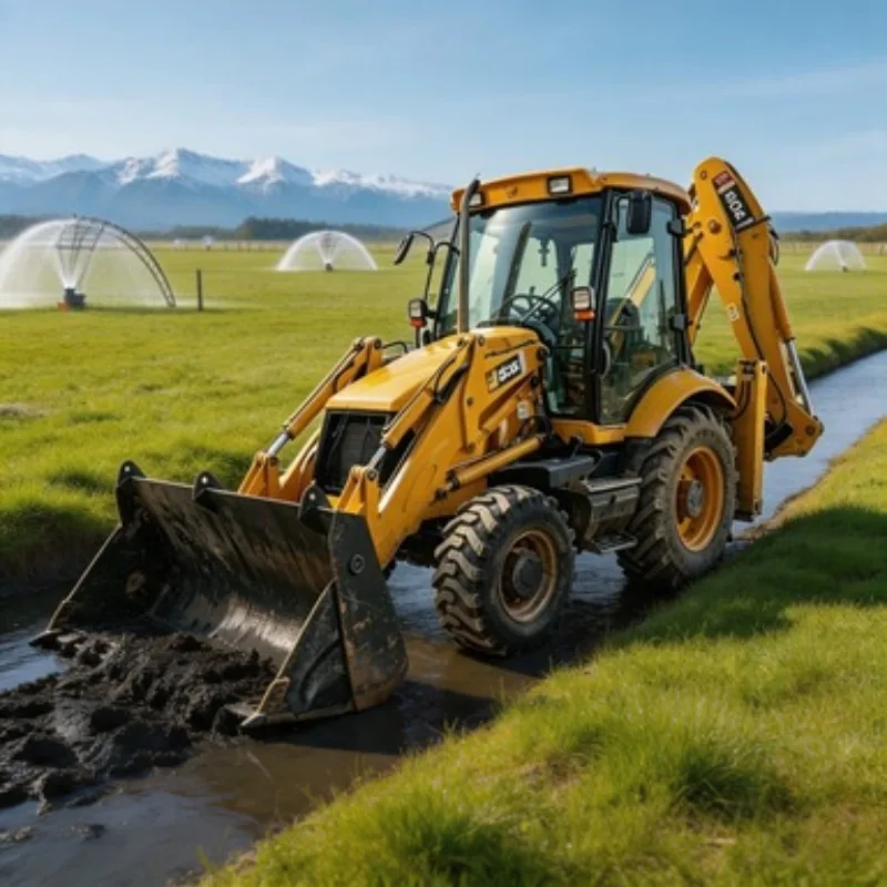 For Small Construction Digger Loader Backhoe Tractor 2 Ton 4x4 with Front Bucket Rear Digger Farm Work Use Project
