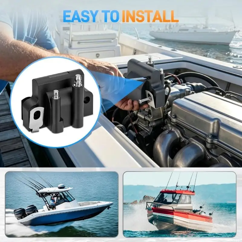 Routine Service Parts Set for Outboard Engine Repair, 4 Piece Marine Replacement Assemblies with Mounting Points and Black