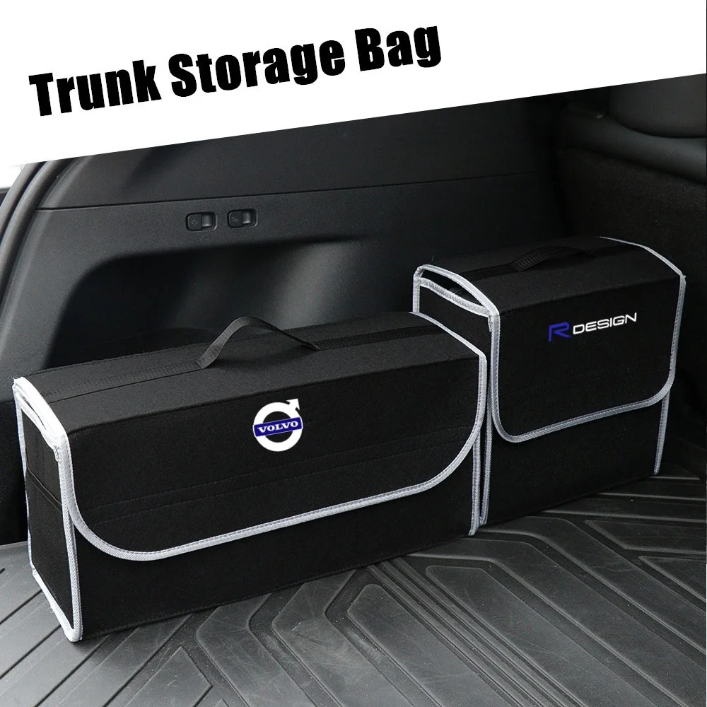 Car Trunk Storage Bag Felt Cloth Organizer Box Auto Accessories For Volvo XC40 XC60 XC90 V40 V60 V90 S60 S90 S40 C50 C70 Rdesign