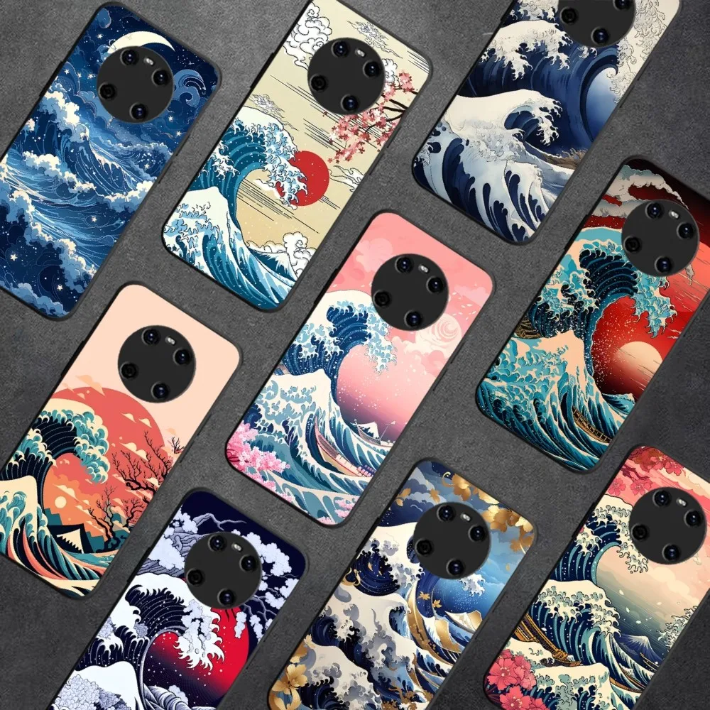 Creative Ukiyo-e painting waves Phone Case For Huawei Y9 6 7 5 Prime Enjoy 7s 7 8 plus 7a 9e 9plus 8E Lite Psmart Shell