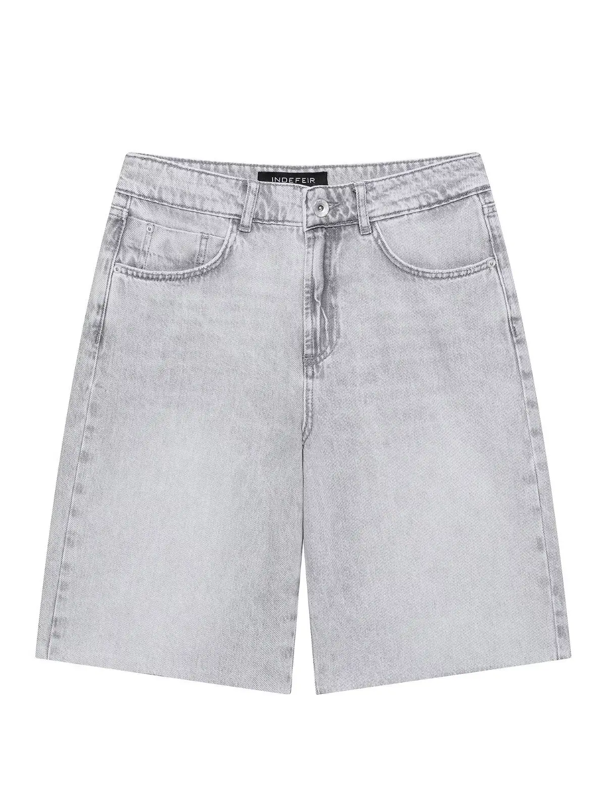 Women's Straight Leg Jeans Shorts Summer Fashionable Casual Torn Hem Versatile mid Waist Denim Shorts for Students