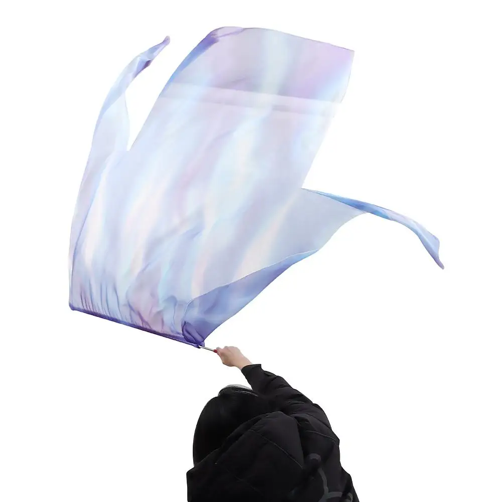 avec bâtons télescopiques, accessoires de danse du ventre, tiges évolutives, drapeaux semi-circulaires légers, multicolores, portables