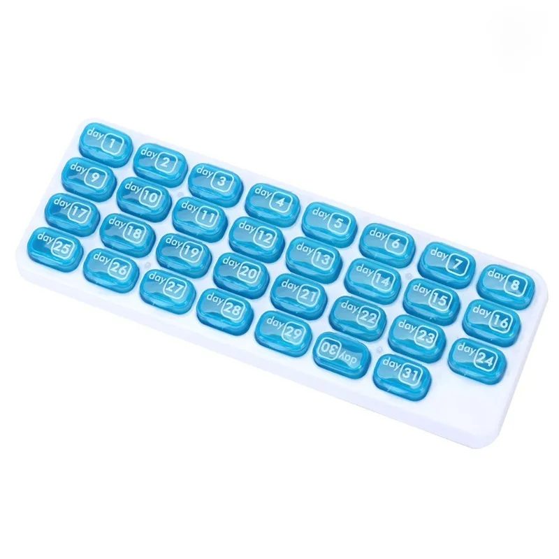 31 Grids Monthly Pill Box Removable Keyboard Shape Medicine Pill Case Tablet Dispenser Container Pill Organizer