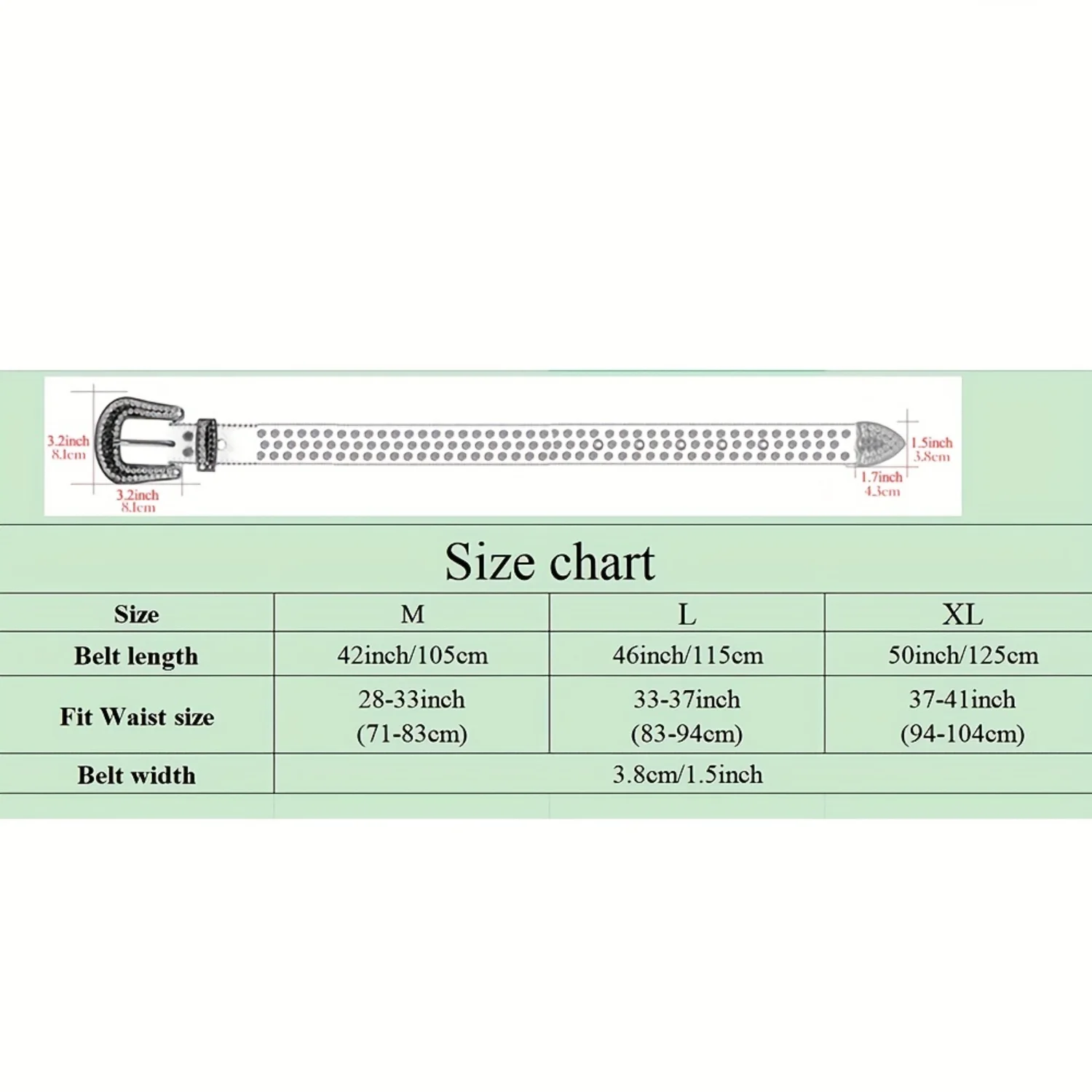 1pc Y2K Style Bling Studded Men's PU Leather Belt - Perfect Gift Choice