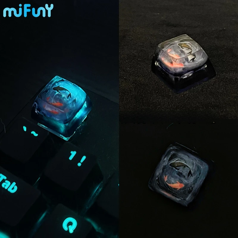 

Koi Carp Keycaps Original Chinese Style Resin Key Caps Handmade Transparent OEM R4 Keyboard Caps Mechanical Keyboard Accessories