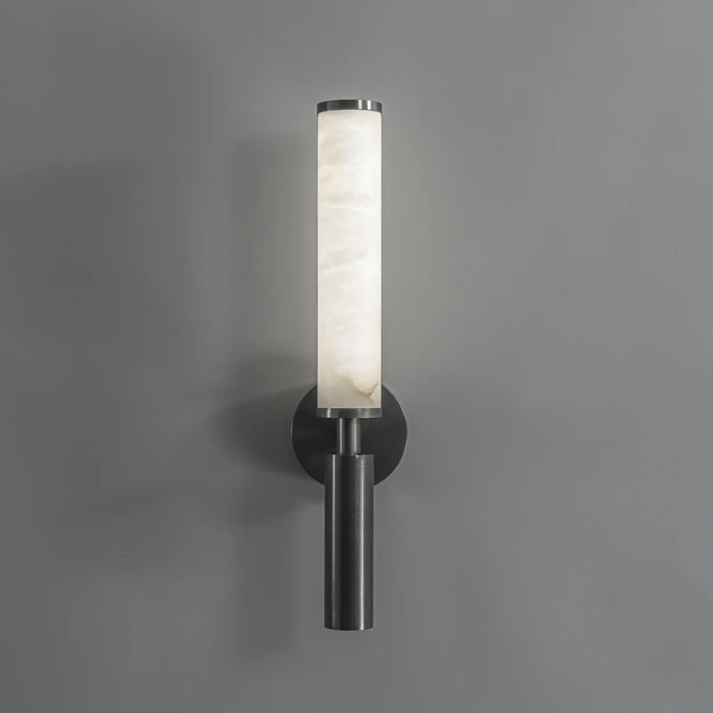 

Luxury Natural Stone Wall Sconce Light LED Warm White Hallway Bedroom Staircase Vertical Alabaster Wall Lamp