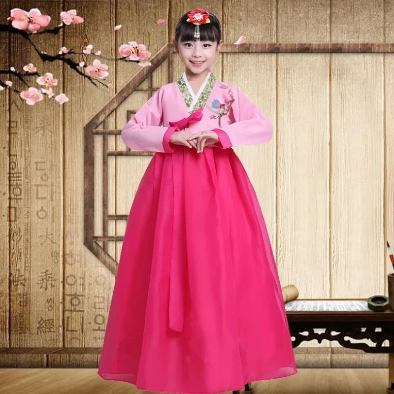 

Korean Costume Ethnic Minority Performance Dance Dress Girls Women Hanbok National Costume New Year's Party Costumes