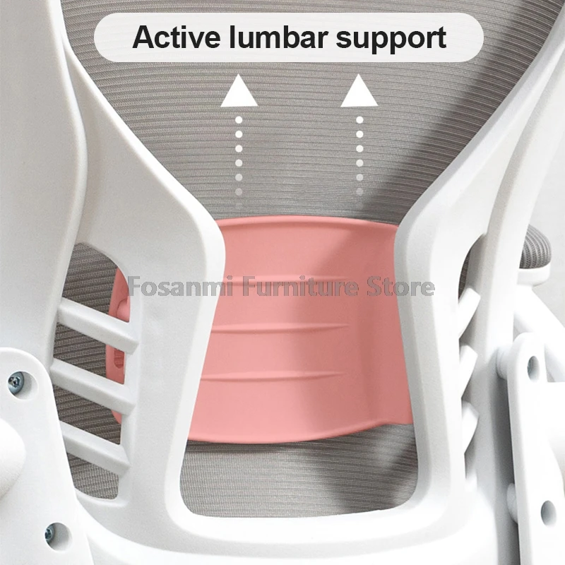 كراسي مكتب منزلية داعمة للفقرات القطنية قابلة للتعديل مع مساند للذراعين، كرسي كمبيوتر للدراسة، كرسي دوار شبكي مع عجلات