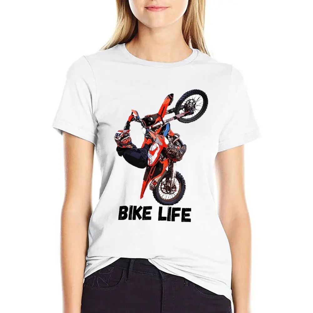 Round Neck Bike Life Graphic T-shirt  Campaign T-shirts Premium Funny Joke Travel