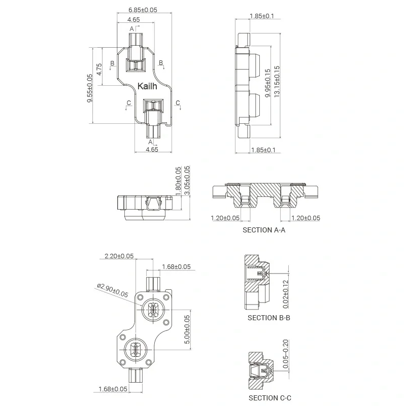 Kailh 1350 Low Profile Keyboard Switches Hot-swappable PCB Socket Sip Socket Hot Plug