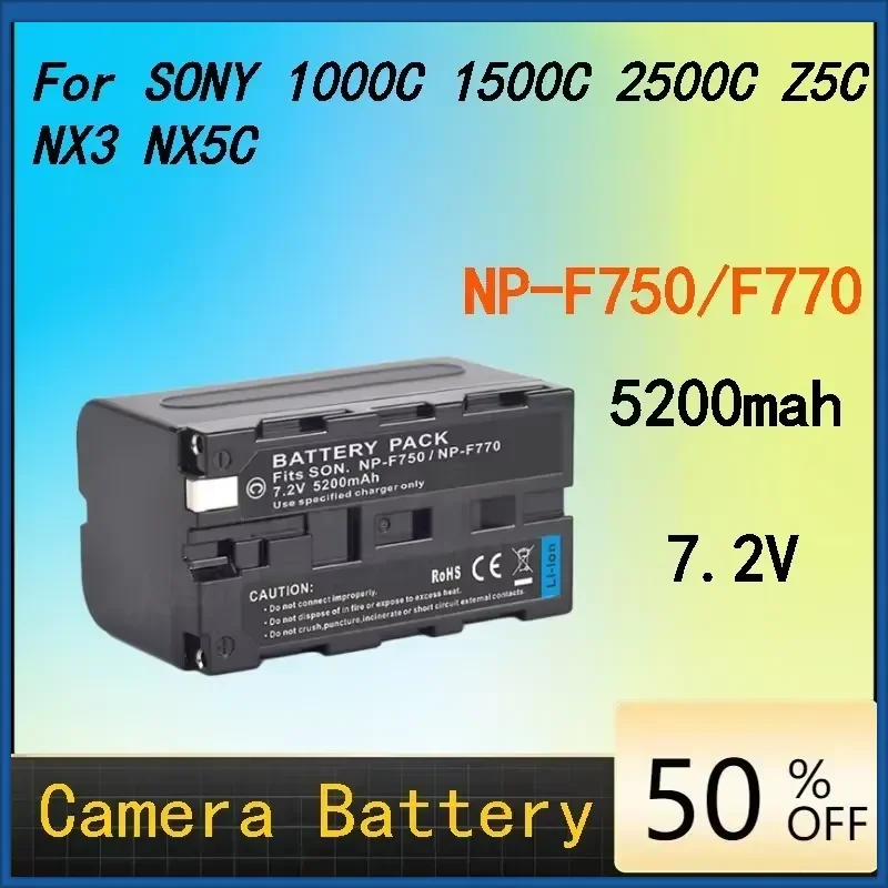 

5200mAh NP-F330 F530 F550 F570 F730 F750 F770 F930 F950 F960 F970 990 Battery for Sony 1000C 1500C 2500C Z5C NX3 NX5C F750