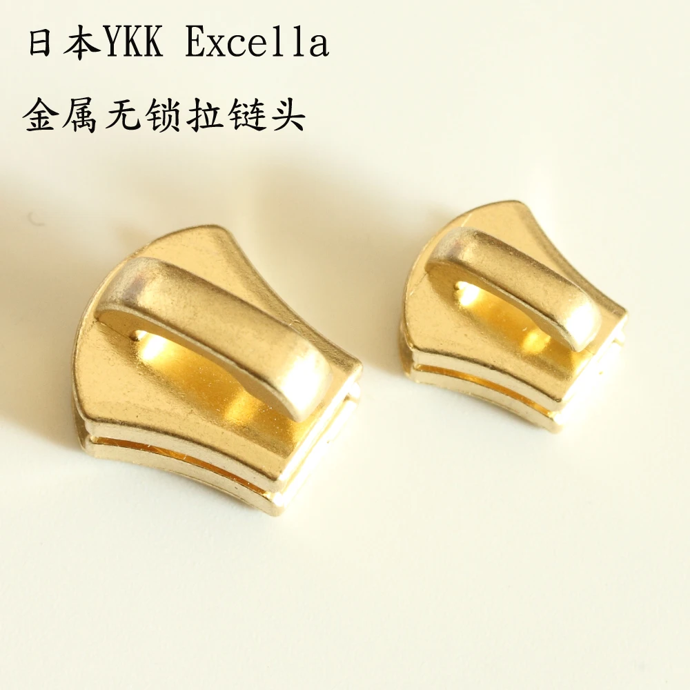 

Japanese Genuine YKK Excella Metal Unlocked Zipper Head No. 5 No. 3 Slider Head DF2ENT2 Gold 3 Pieces