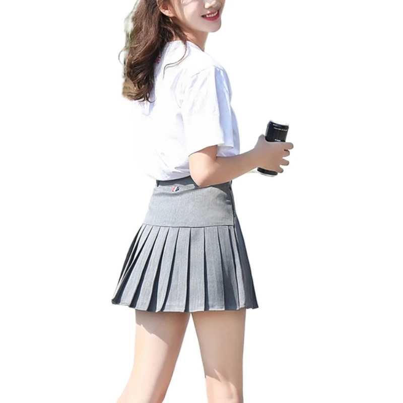 

Pleated Skirt 2023 Summer Gray Girl falda Y2k Korean College Style A-Line High-waisted Black Mini Short Skirts For Women Clothes