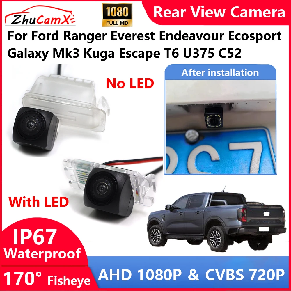 

For Ford Ranger Everest Endeavour Ecosport Galaxy Mk3 Kuga Escape T6 U375 C52 Backup Parking Reverse Rear view Camera AHD 1080P