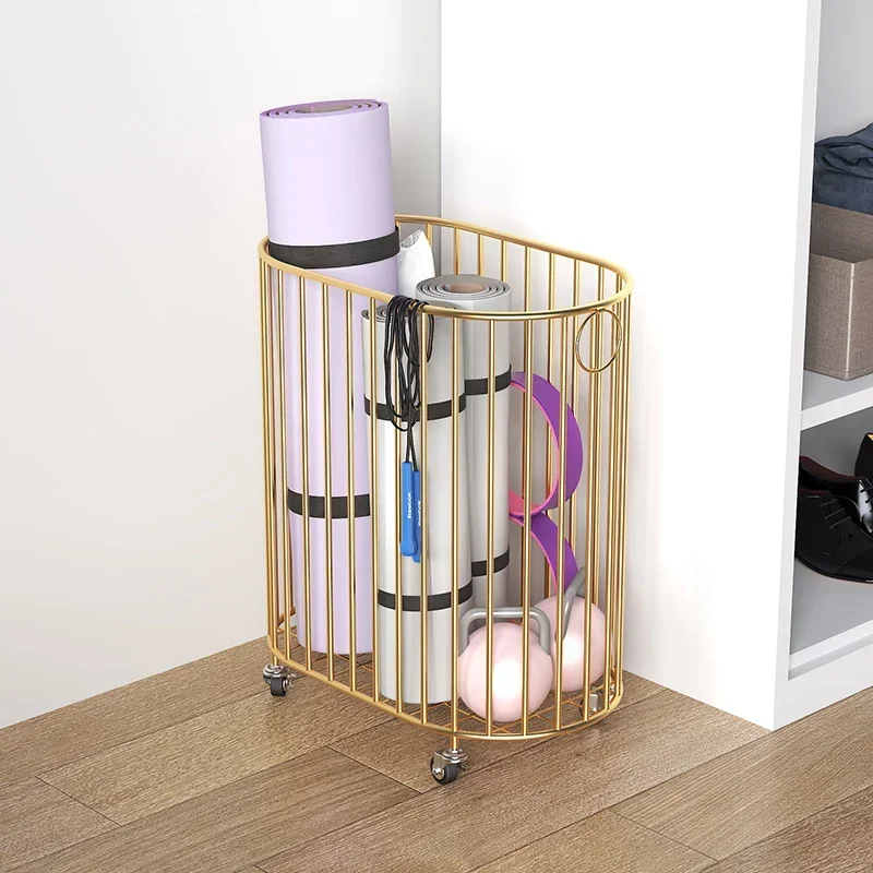 Iron Art Badminton Racket Storage Basket Fitness Equipment Toy Basket Home Bathroom Mobile Laundry Basket