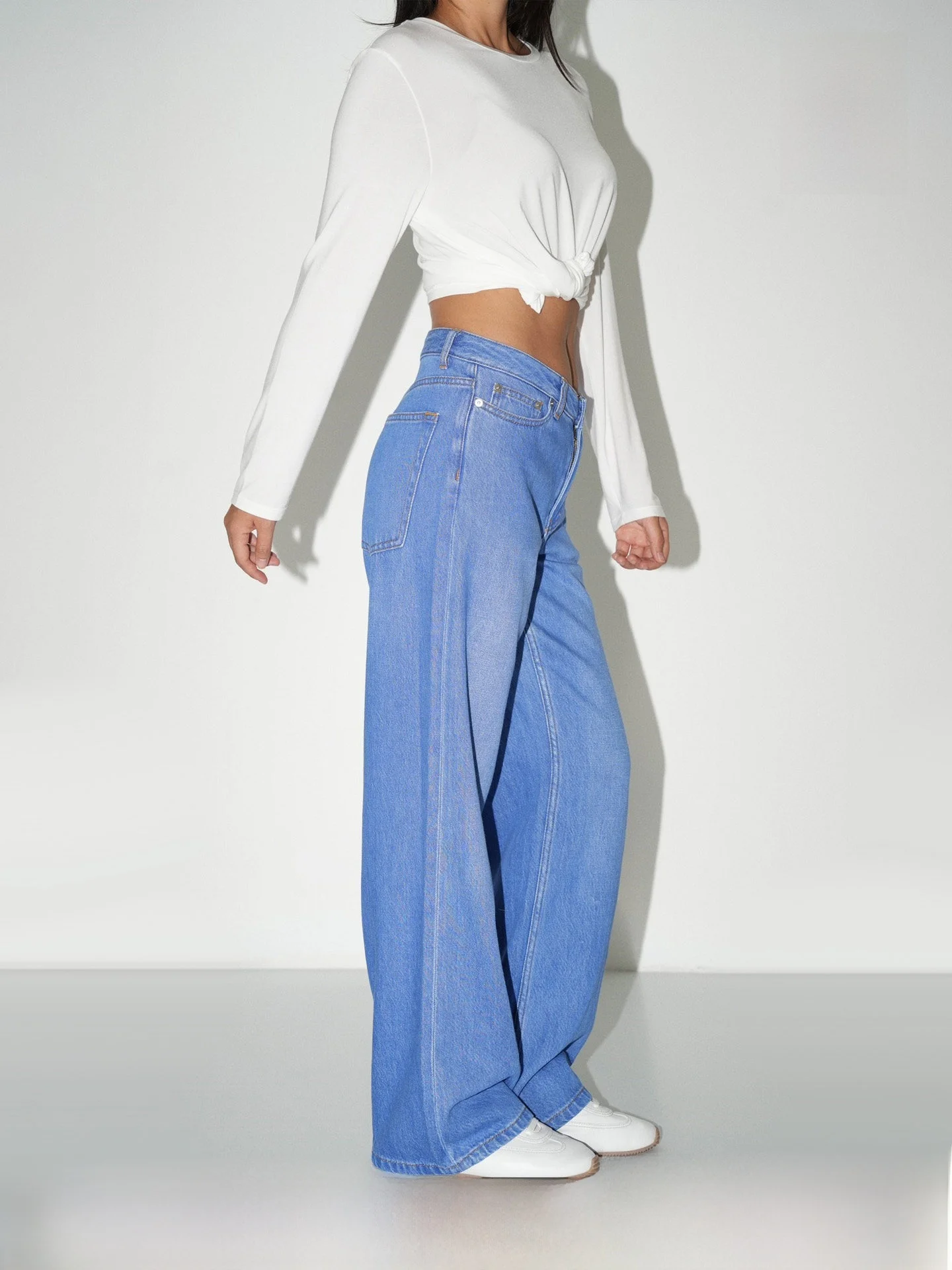 

WellD Straight Leg Cotton Blue Casual Women's Jeans Spring Summer New Faion Loose Leggings Soft Cotton Denim Pants