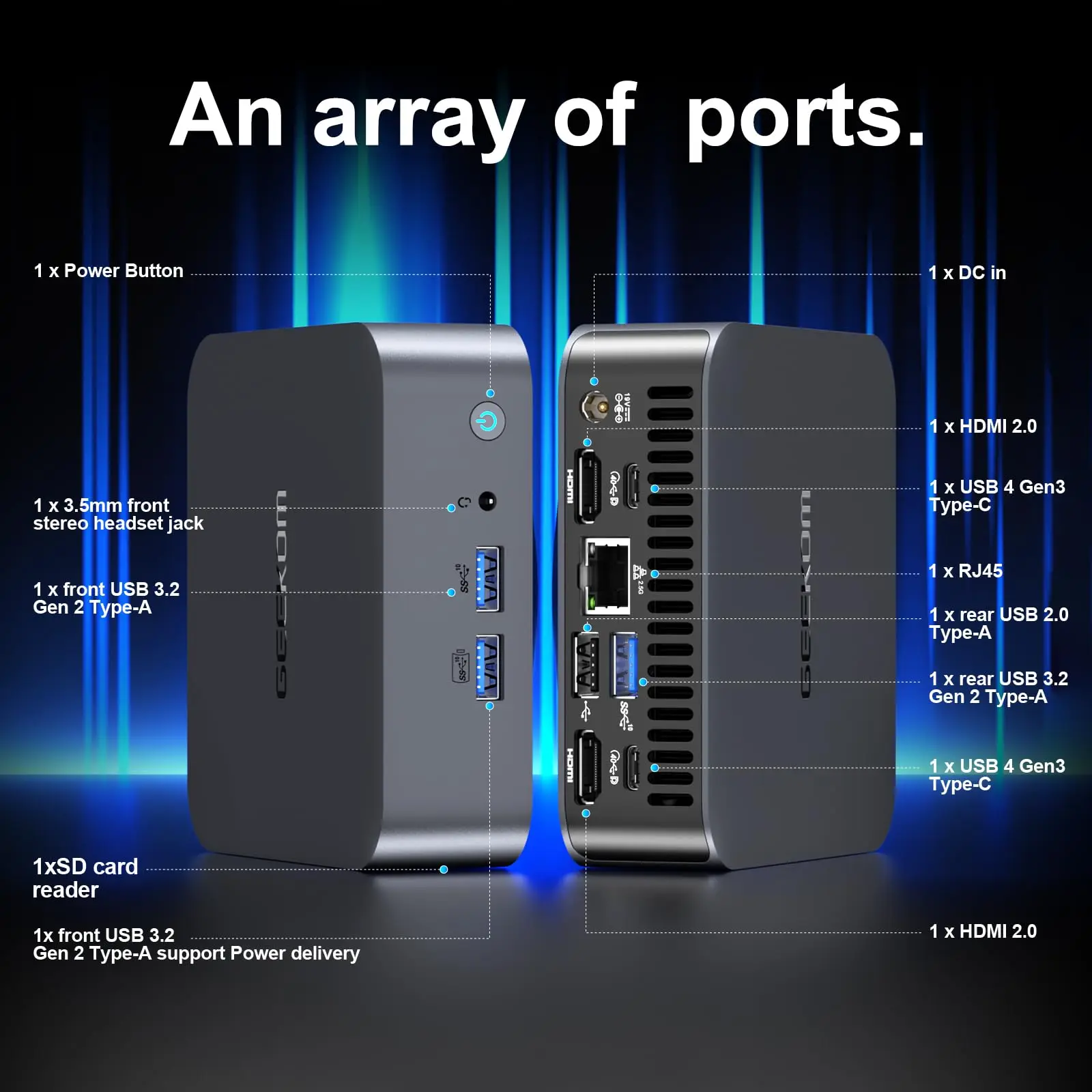 GEEKOM Mini PC Mini IT13, 13th Gen Intel i9-13900H NUC13 Mini computer (14 core, 20 thread) 32GB DDR4/2TB PCIe Gen 4 SSD Window