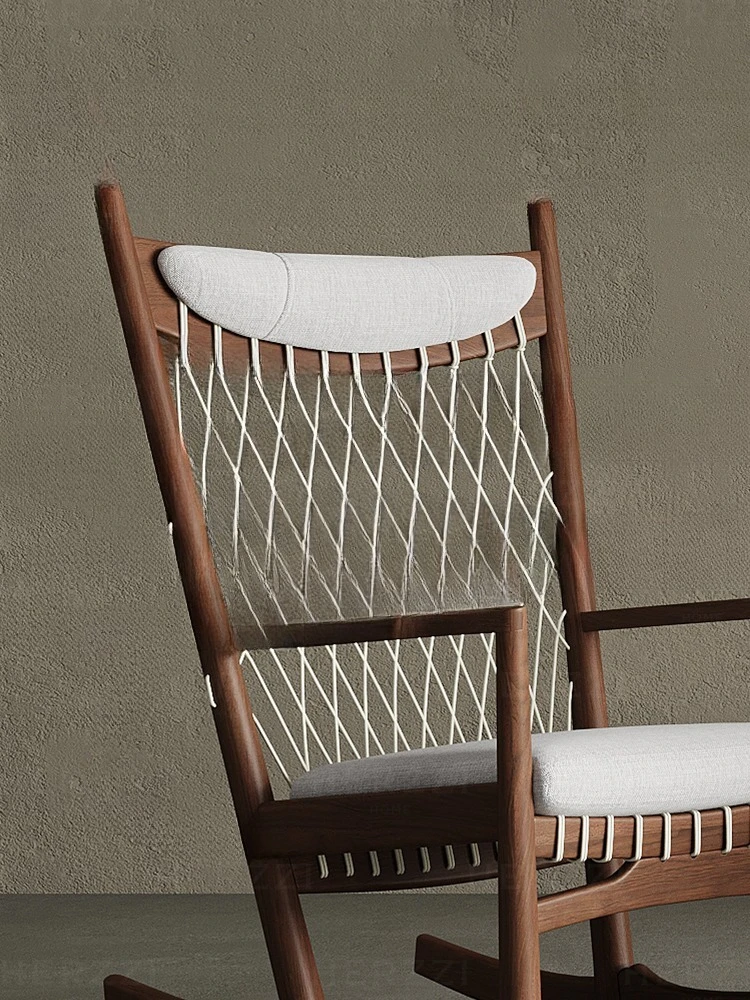 All solid wood rocking chair happy chair household balcony adult leisure elderly recliner rocking