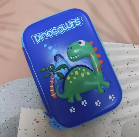 Imagem -02 - Eva Large Capacidade Pencil Case Cool Dinosaur Papelaria Box Unicorn School Organizer Presente para a Escola 3d