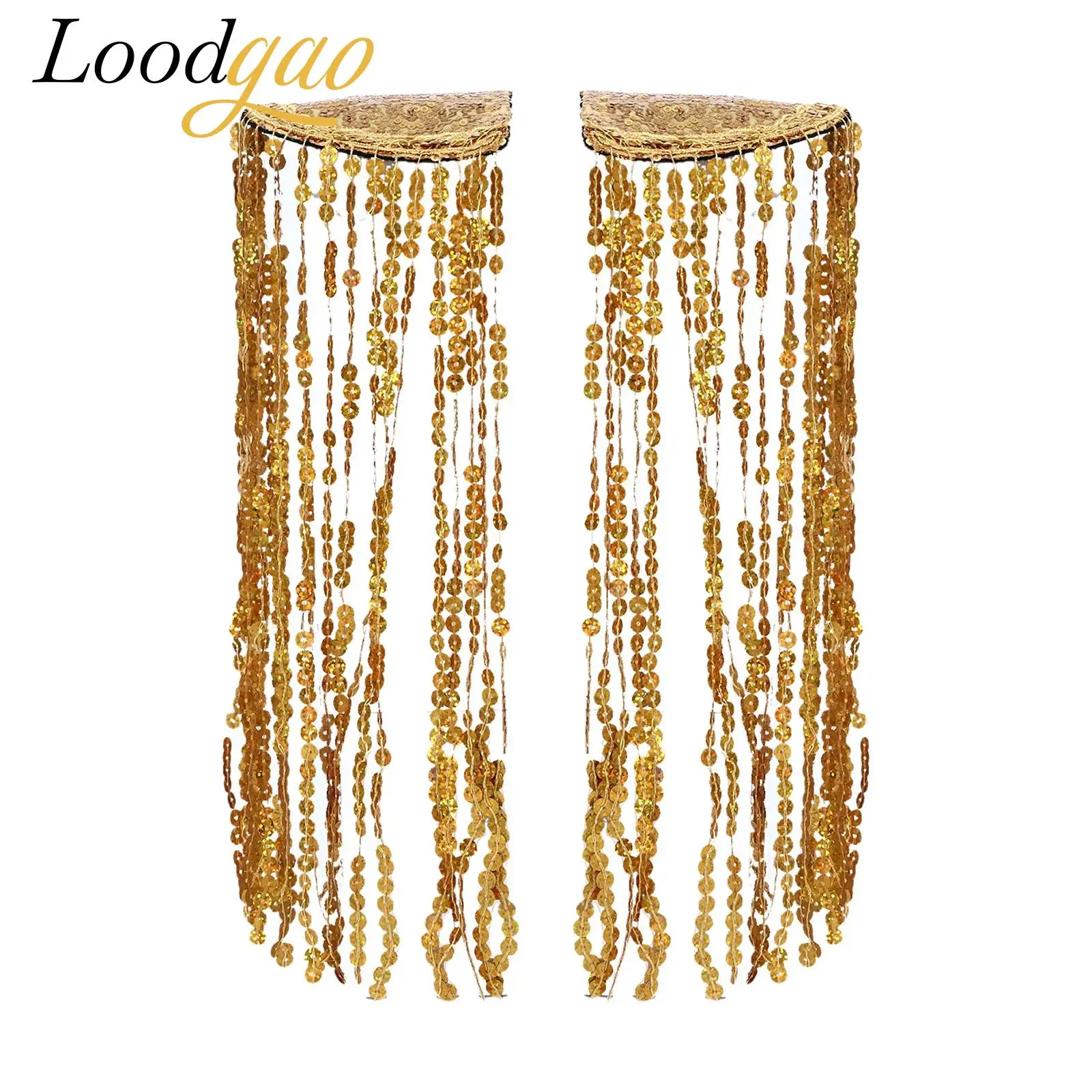 Women Men Shiny Tassel Sequins Epaulet Shoulder Badge for Clothes Punk Coat Suit DIY Tassel Shoulder Clips Appliques 1 Pair