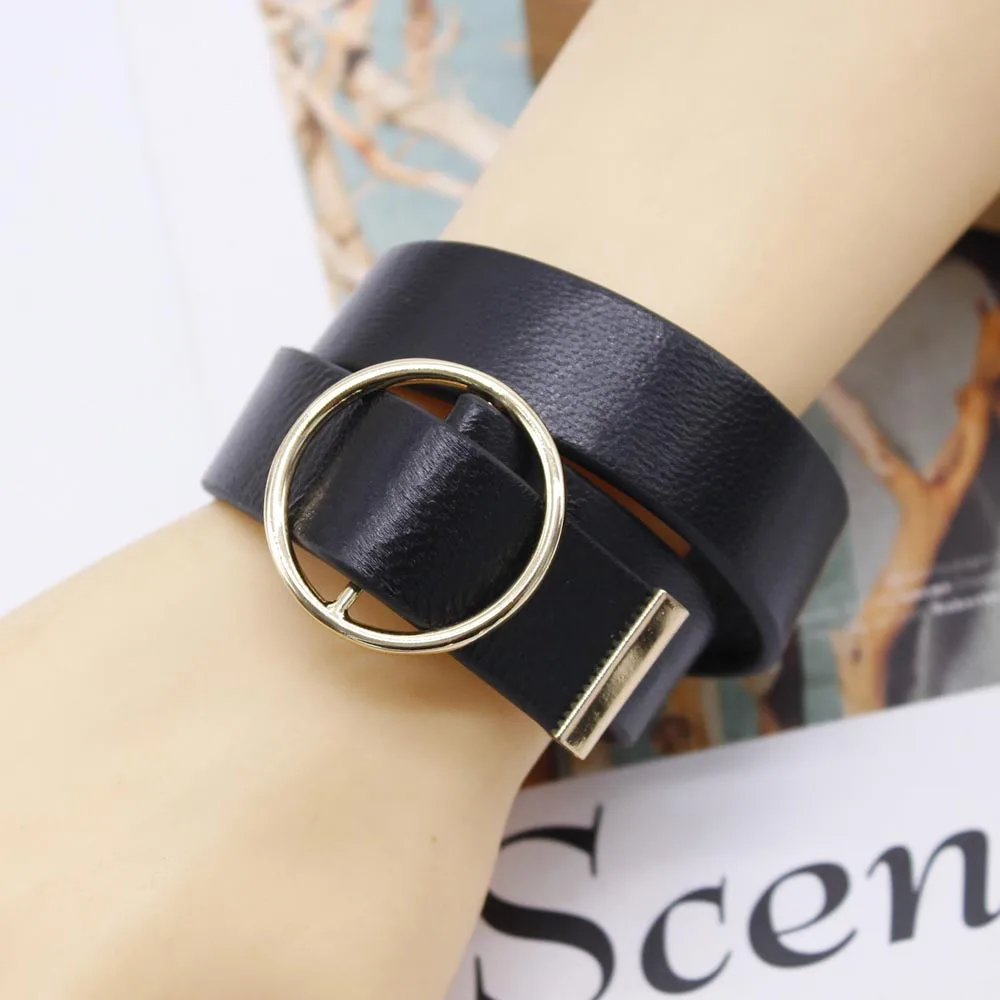 2023 New Hand Jewelry Fashion Leather Bracelet Wrap All-Match Punk Wide Bracelet For Women