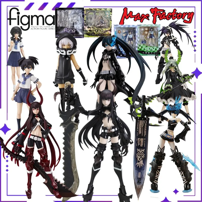 

Макс Фабрика Оригинал Figma # 172 Black Rock Shooter Аниме Готовый продукт Мобильная кукла Модель игрушки ручной работы Подарочная коллекция Пятно