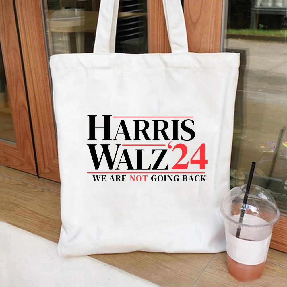 

Harris Walz 2024 Election Tote Bag Kamala Harris Tim Waltz 2024 Handbag US Flag Stripe Letters Graphic Saying Campaign Tote Bags