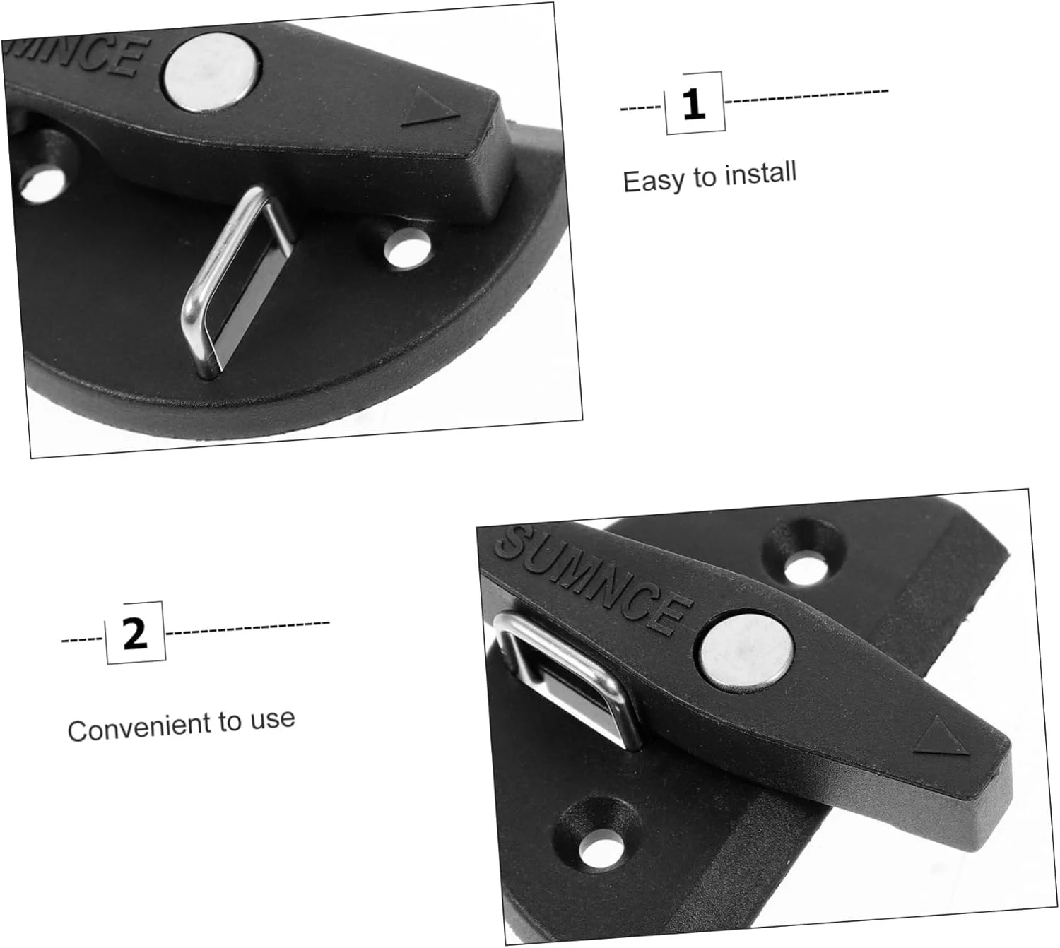 Fechadura espiral de nylon redonda, preta, para banheiro, rv, com fivela de segurança, fácil instalação para campistas, resistente, roubo de rv, trava durável